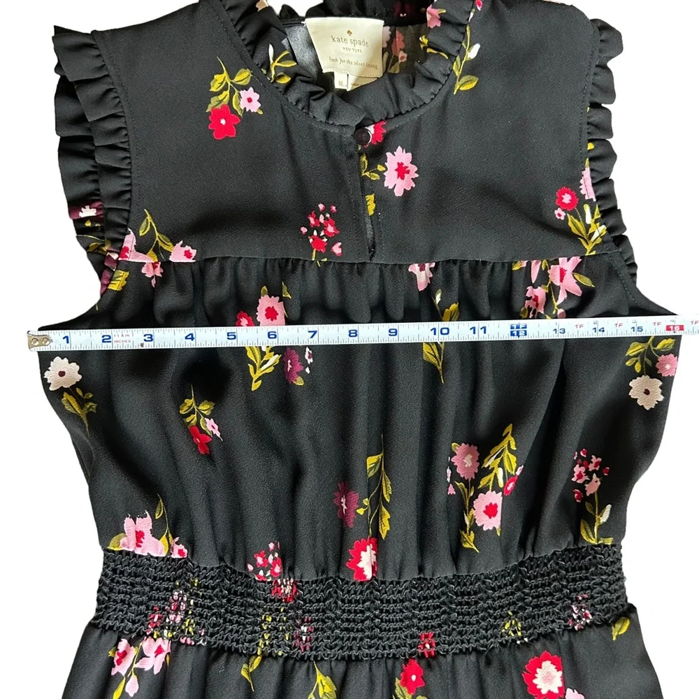 kate spade Black Floral Sleeveless Fit-and-Flare Dress